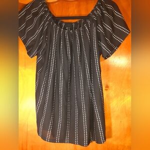 Chic Black and White Striped Top